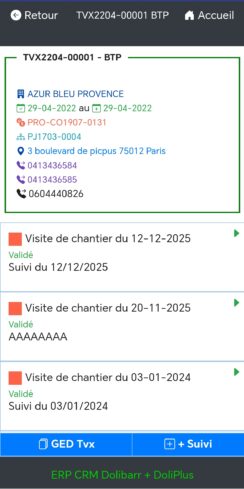 Cartouche d'un suivi de chantier DoliPlusMobi