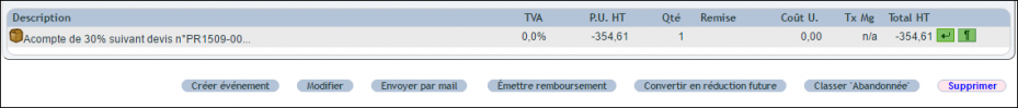 acompte non r&eacute;gl&eacute; : classement abandonn&eacute; dans DoliPlus