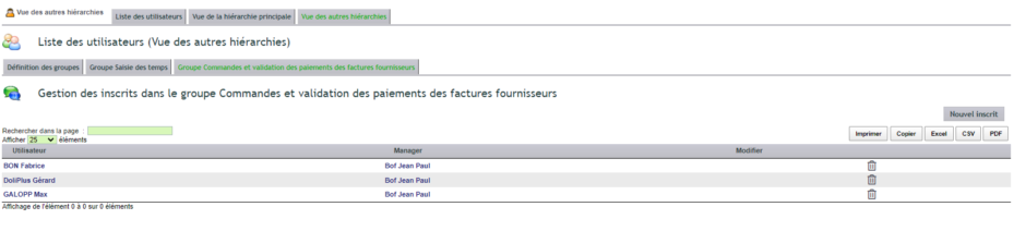 Inscription dans la hi&eacute;rarchie des commandes fournisseurs DoliPlus