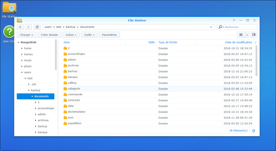 sauvegarde vers NAS Synology : dossier r&eacute;pliqu&eacute; depuis DoliPlus