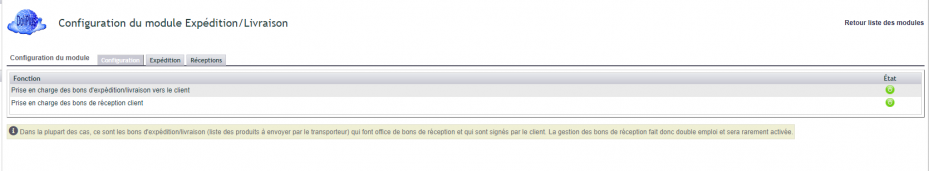 activation du module de gestion des exp&eacute;ditions et livraisons dans DoliPlus