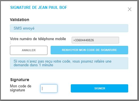 Validation par code SMS d'une signature &eacute;lectronique DoliPlus