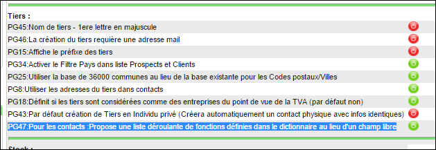 activer la liste d&eacute;roulante des fonctions des contacts dans DoliPlus