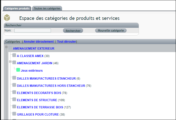 gestion des cat&eacute;gories dans DoliPlus