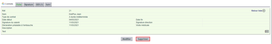 Formulaire de cr&eacute;ation d'un dossier RH