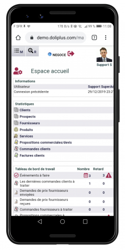 Interface mobile adapt&eacute;e sur smartphone