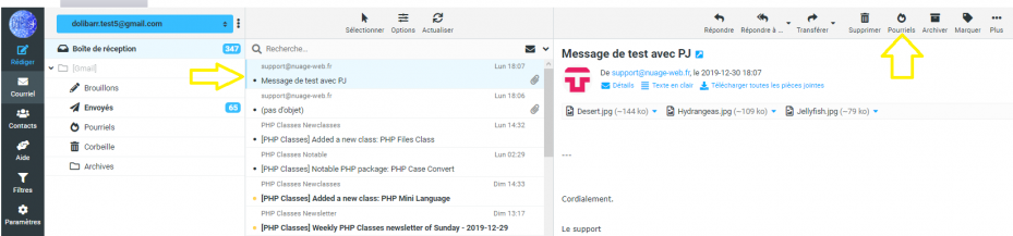 cr&eacute;ation d'un filtre anti-spam dans DoliPlus