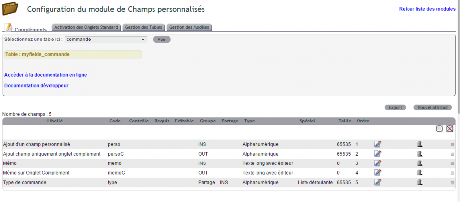 champ personnalis&eacute; dans un formulaire DoliPlus
