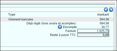 Best&auml;tigung des Rabattbetrags f&uuml;r den Ausgleich in DoliPlus