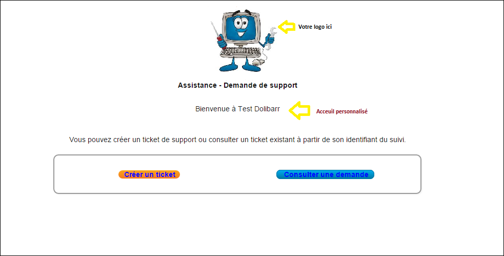 Interfaz web p&uacute;blica de las solicitudes de soporte de DoliPlus