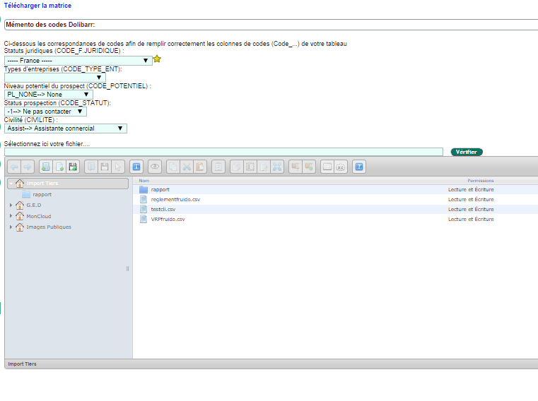 Importare contatti nel CRM DoliPlus