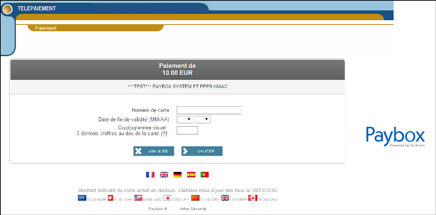 Paiement en ligne Paybox par cartes bancaires avec Dolibarr