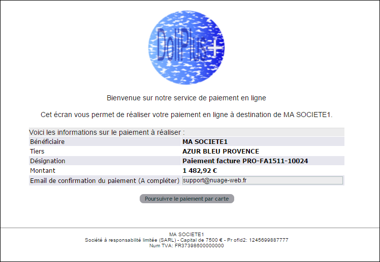 Paiement en ligne Paybox par cartes bancaires avec Dolibarr