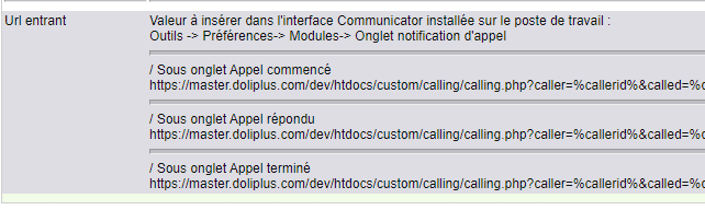 configuration de la t&eacute;l&eacute;phonie PBXware dans DoliPlus
