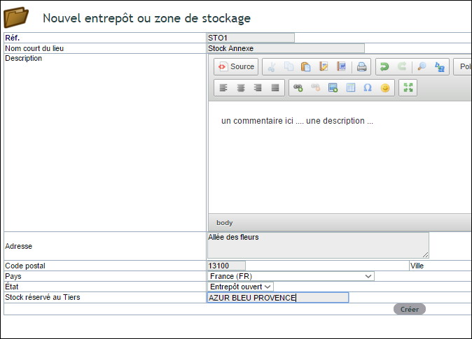 Stock r&eacute;serv&eacute; &agrave; un tiers dans DoliPlus