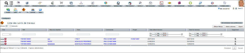 Suivi de chantier depuis la commande client DoliPlus