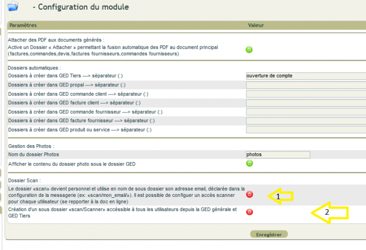 activer le dossier scan GED personnel par utilisateur dans DoliPlus