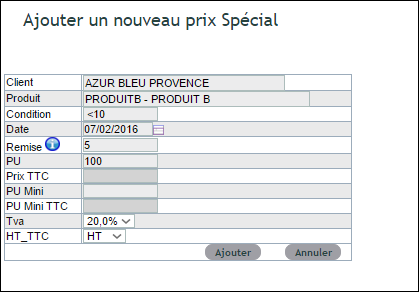 Prix sp&eacute;ciaux par client dans la gestion des tarifs DoliPlus