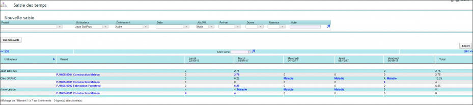 Timesheet Dolibarr