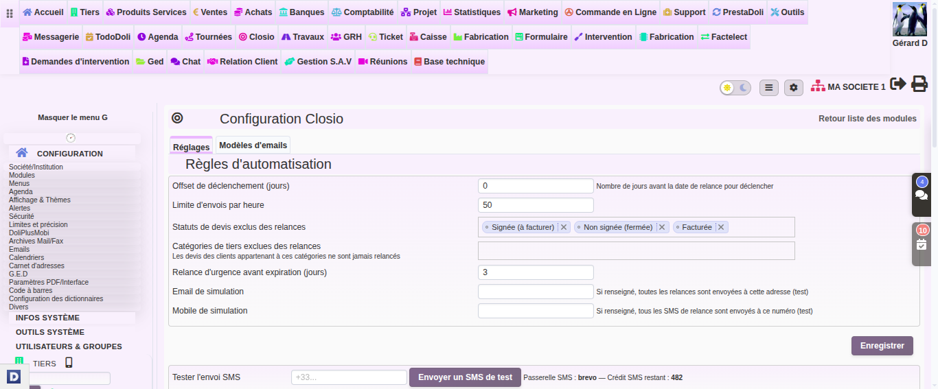 Relance de devis automatique par email et SMS dans DoliPlus