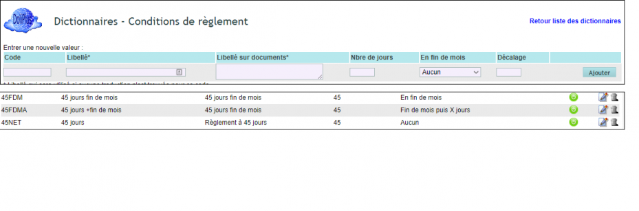 D&eacute;finir les modes de paiement par d&eacute;faut dans DoliPlus
