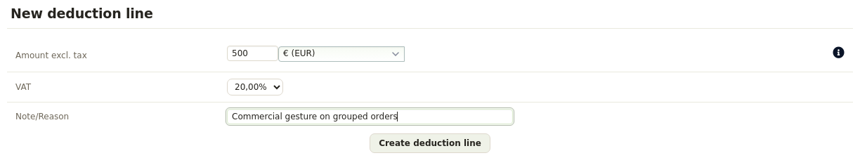 Customer invoicing software: create a fixed discount on the customer record