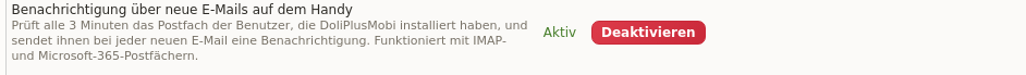 Benachrichtigungen Ereignisse in DoliPlus: Benachrichtigung &uuml;ber neue E-Mails auf dem Handy aktivieren