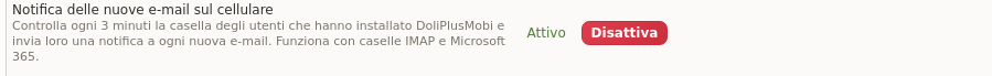 Notifiche degli eventi in DoliPlus: attivare la notifica delle nuove e-mail sul cellulare