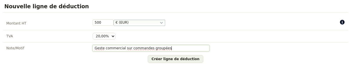 Facture client : cr&eacute;er une remise fixe sur la fiche du client
