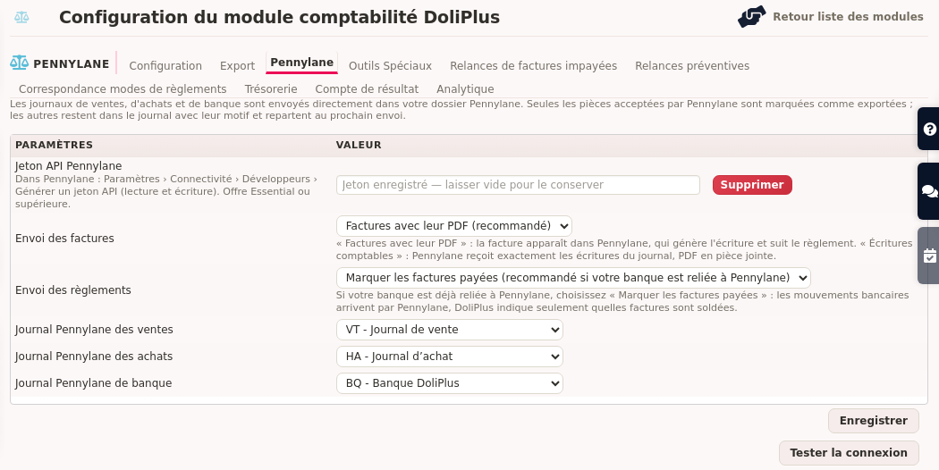 Logiciel de comptabilit&eacute; Pennylane : les r&eacute;glages de l&rsquo;envoi direct dans DoliPlus