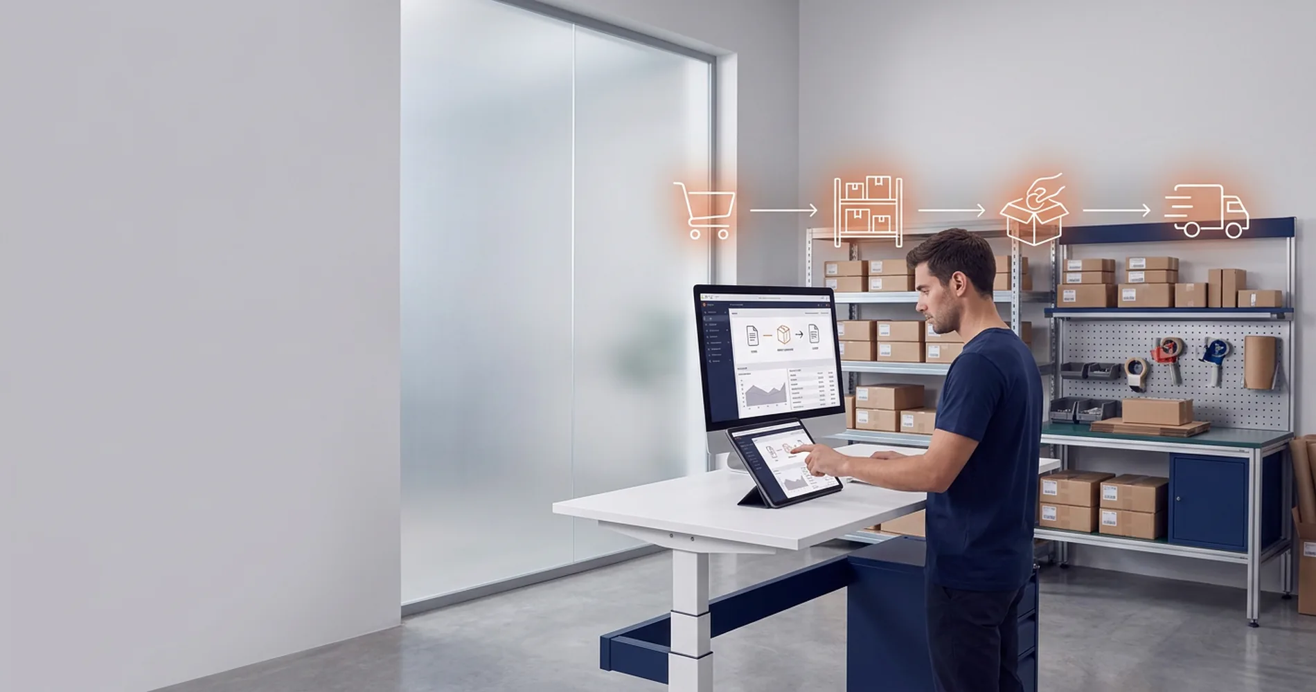 E-commerce — Une boutique en ligne reliée à la gestion : catalogue, commandes et stocks synchronisés