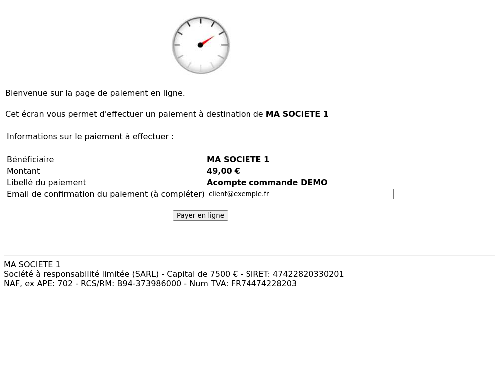 paiement en ligne des factures : r&eacute;capitulatif avant r&egrave;glement dans DoliPlus