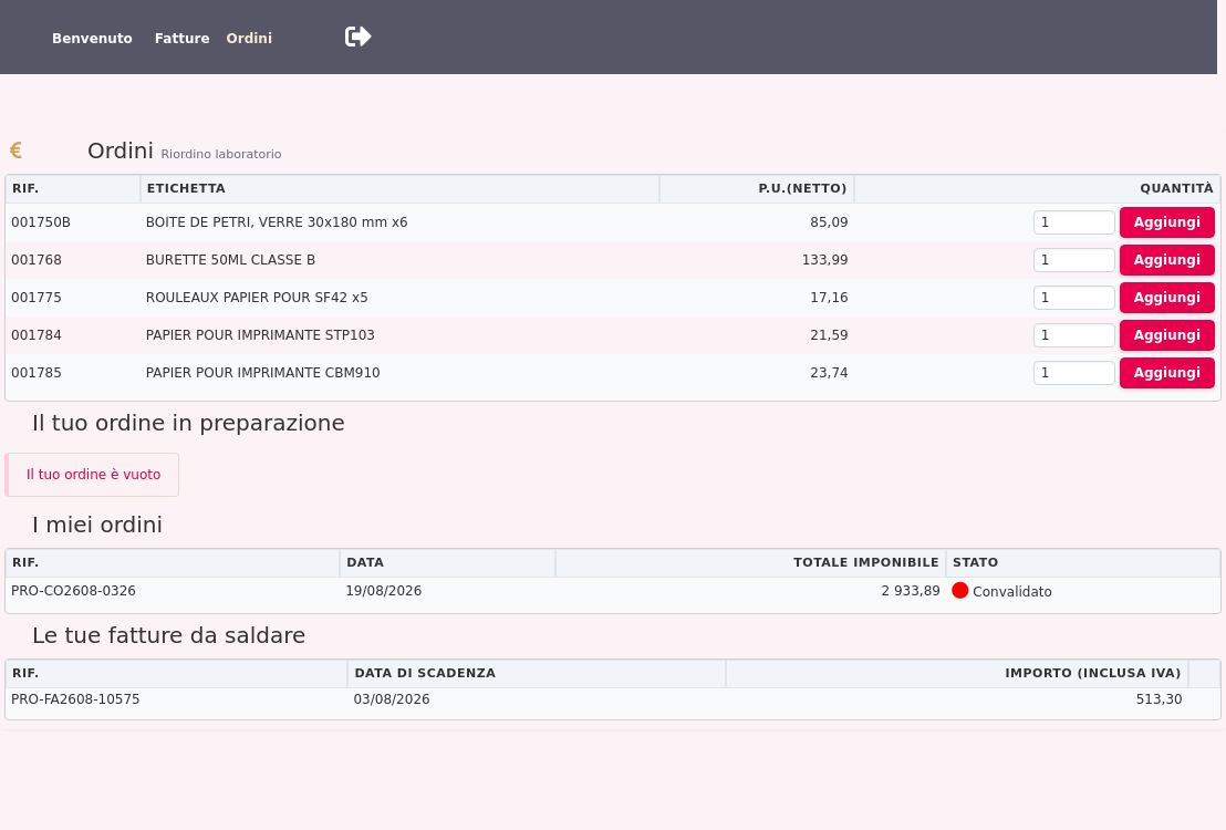 portale extranet: i vostri clienti professionali ordinano ai prezzi negoziati