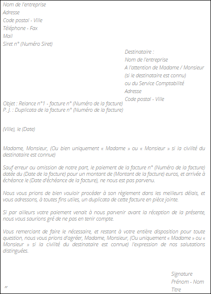 Relance des Factures impay&eacute;es dans votre ERP